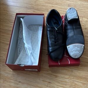 Capezio Black Leather Oxfords Tap Dance Shoes